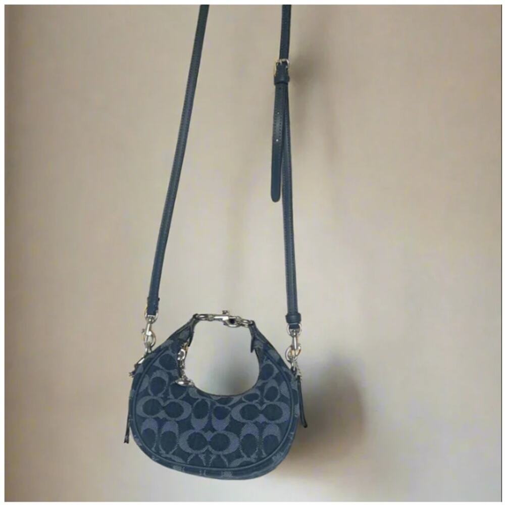 Coach Jonie Bag CAO04 Signature Denim Deep Blue Multi Crossbody Wristlet - Picture 11 of 13